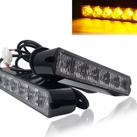 Комплект 2 Броя С Конектор 6 LED Диода 17cm Сигнална Аварийна Блиц Маяк Led Бар Лампа Пътна Помощ Платформа