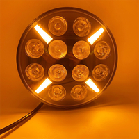 LED Диоден Халоген Фар Бял Оранжев Габарит Ø 218 мм 12V 24V 12 Диода за джип камион трактор багер