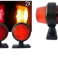 Комплект от 2 броя 12-24V ЛЕД LED Диодни Странични Маркери, Рогчета, Светлини За Камион, Ремарке, Каравана, Кемпер АТВ и др., червено-оранжево
