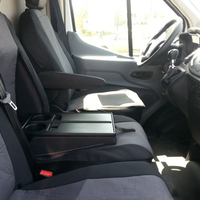 2+1 комплект калъфи / тапицерия - специално ушити за Ford Transit 2013+ - пасват перфектно - с отвор за барчето на седалка - LUXE черно-сиво