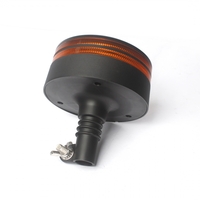 25W LED ЛЕД Аварийна Сигнална Лампа Маяк Буркан Двуредов с 50 Диода Оранжева Жълта 12V - 24V за монтаж на тръба