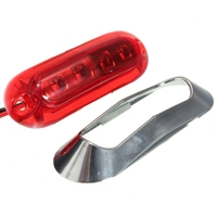 Червен LED Габарит, Маркер, 4 диода, Хромирана рамка - 24V