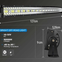 Извит 127cм 936W 9D Led Bar Лед Диоден Бар Прожектор Дневна Светлина 48000lm