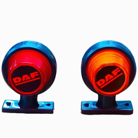 Комплект от 2 броя LED ЛЕД страничен габарит рогче 12 -24V оранжево - червено “old school” Неон Ефект с лого DF