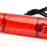 LED Светодиоден Габарит, Маркер, Токос, Червен, Е-Mark, 3 LED, 12V-24V, 8,4 см