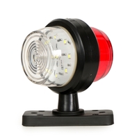 LED габарит маркер тип рогче 12V-24V, бяло-червено - за ремаркета, платформи, камиони и др.