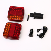 Безжични Wireless Лед Led Стопове с Магнит 12V 24V за Ремарке Каравана Платформа 5 Функции