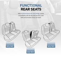 Комплект Луксозна Тапицерия OTOM текстил с еко кожа COMFORT LINE Design – Черна с бял шев, за Предни и Задни Седалки