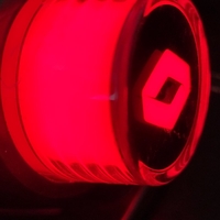 Комплект от 2 броя LED ЛЕД страничен габарит рогче 12 -24V оранжево - червено “old school” Неон Ефект с лого RNT