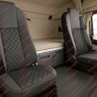 Комплект 1+1 тапицерия от еко кожа за MERCEDES ACTROS MP4 EURO 6 2015-2021 - черно