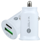 АДАПТЕР ЗА ЗАПАЛКА PG320 БЯЛ/ЧЕРЕН USB+TYPE C