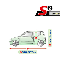Висококачествено Покривало Kegel серия Mobile Garage размер S2 за хечбек 320-332см x 125-135см, сиво