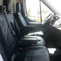 2+1 комплект калъфи / тапицерия от ЕКО кожа - специално ушити за Ford Transit 2013+ - пасват перфектно - с отвор за барчето на двойната седалка - черно