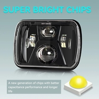 Универсален 45W ЛЕД LED фар лампа халоген 12V-24V къси/дълги 20 x 14cm за АТВ джип мотоциклет камион трактор и др.