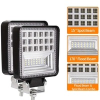 Универсален 126W Лед LED Халоген Фар Работна Лампа 12V - 24V бяла светлина за автомобил офроуд бус ван камион