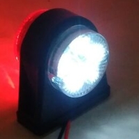 Комплект от 2 броя -12-V24V LED ЛЕД Гумени Диодени Странични Маркери Рогчета Светлини За Камион Ремарке Платформа Червено-Бяло