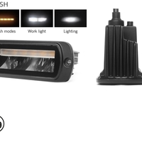 LED комбиниран халоген Flexzon / работна лампа с бял DRL и предупредителна светлина R65, за вграждане, 4 функции, IP65/67K, 12–24V