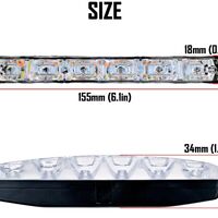Комплект Предни Мощни 9 Led Лед Диодни Дневни Светлини С Мигач - Функция Динамичен Бягащ Мигач - 12V 36W
