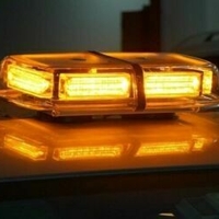 Оранжева 12V 24V Cob Лед Led Аварийна Сигнална Лампа Маяк Буркан с Магнит 48 Диода Оранжево Стъкло