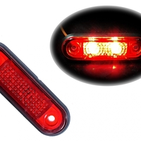 ЧЕРВЕН LED Заден Маркер Токос Габарит за Бус Платформа Камион Ремарке Автобус - 75 мм х 22мм - 24V