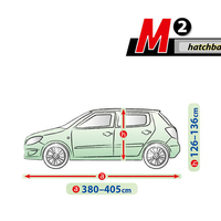 Висококачествено Покривало Kegel серия Mobile Garage размер M1 за хечбек 380-405см x 126-136см, сиво