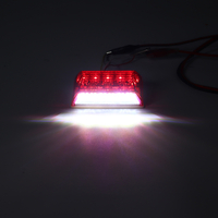 Комплект от 2 броя LED плафони за регистрационен номер бял с червена позиция - 12V - за ремарке каравана бус ван трактор и др.