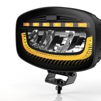 Универсален LED диоден халоген с DRL дневни светлини бяло/жълто и аварийна сигнална блиц оранжева светлина 12-24V 3500 лумена