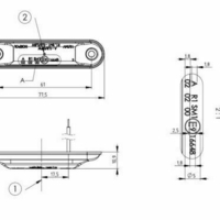 LED Светодиоден Габарит, Маркер, Токос, Бял, Овален, Е-Mark, 4 LED, 12V-24V, 8 см