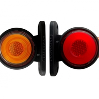 2 броя LED 12 - 24V Гумени Диодни Странични Маркери Рогчета Светлини Неон Ефект За Камион Ремарке Платформа Оранжево Червено