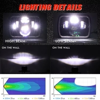 Комплект от 2бр. универсален 60W ЛЕД LED фар лампа халоген 12V-24V къси/дълги с DRL дневни светлини мигач бяло-жълто 20 x 14cm за АТВ джип мотоциклет камион трактор и др
