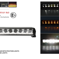 45 cm 12 - 24 V Висококачествен Led Bar Лед Бар Диоден Прожектор DRL с бяла габаритна светлина и оранжева аварийна блиц 80W 5500LM