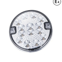 1 брой LED Лед Диоден Стоп Бял задна скорост светлина , Кръгъл Ø14cm, 12V-24V, За Камион, Ремарке, Бус , Каравана, Кемпер