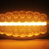 80W LED Лед Фар Халоген С Три Функции Неон ефект Бяло-Жълто/Оранжево Neon 24,5см x 13,9см 4100lm 12V - 24V E-Mark Подходящ За DAF MAN Scania Volvo Iveco и др.
