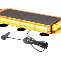 55 см 40 LED ЛЕД мощна аварийна диодна сигнална лампа блиц с магнити 12-24V 10 режима на работа жълта оранжева светлина E-Mark Е9 за пътна помощ платформа снегорин багер и др.