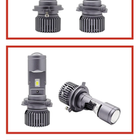 Комплект от 2 броя LED ЛЕД диодни крушки с лупа H4 Х4 12V - 24V 80W 12000LM за фарове Canbus без грешки 6000К-6500К къси/дълги