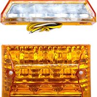 Комплект от 2 броя LED плафони за регистрационен номер бял с оранжево/жълта позиция - 12V - за ремарке каравана бус ван трактор и др.