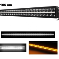 106 cm / 42 Инча 12V - 24V Led Bar Лед Бар Пиано дизайн Диоден Прожектор Супер Мощен Бяла и Оранжева Светлина Габарит Мъгла Високо Качество Ново Поколение 17000LM