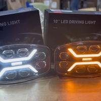 LED ЛЕД мощен диоден фар халоген лампа 12V - 24V 48W бяло-жълто за АТВ джип камион трактор земеделски и селскостопански машини и др. 245 x 139.4 x 90 mm E-mark E9