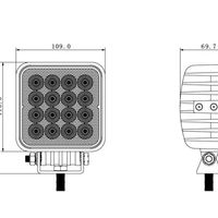 11 См Квадратен 48W Супер Мощен PRO Led Диоден Халоген Лед Лампа Прожектор 12V 24V