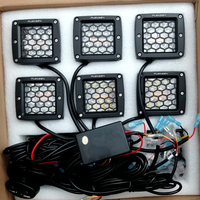Комплект от 6 броя Лед LED Халогени Аварийни Лампи Бяла + Оранжева Светлина 12V - 24V Dual Combo Light Двойна Светлина Flash Блиц Мигащи 6 режима