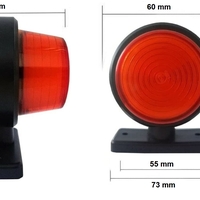 Комплект от 2 броя 12-24V ЛЕД LED Диодни Странични Маркери Рогчета Светлини неон ефект За Камион Ремарке Каравана Кемпер АТВ оранжево-червено 2X MAR515