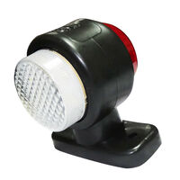 2 броя 12V LED ЛЕД Гумени Странични Рогчета Маркери - габаритни светлини за камион тир ремарке - 85мм х 80мм бяло-червено