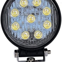 27W Кръгъл Led Лед Диоден Фар Прожектор Халоген Лампа с разпръсната светлина FLOOD 12V 24V Слим Slim