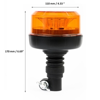LED Лед Диодна Аварийна Сигнална Лампа Маяк Буркан 12/24V , Блиц, Slim, E-Mark, 12 SMD