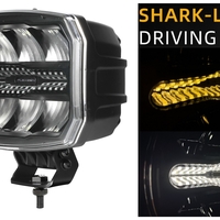 LED комбиниран халоген Flexzon 12–24V, 175W, 11000 lm, оранжев/бял DRL и аварийна блиц светлина с 4 режима, E-mark, IP67/69K