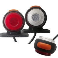 Комплект от 2 броя LED ЛЕД светодиодни габарити, токоси, рогче 24V с три светлини бяла,жълта,червена Неон Ефект за ремаркета, платформи, камиони и др.