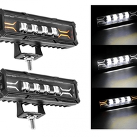 17cm 7Д Диоден Прожектор Led Bar Лед Бар Халоген Бяла Светлина + Габарит бяло - жълто 12V - 24V За АТВ SUF Джип 4х Offroad Камион