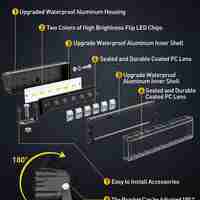 15,5 cm 7Д Диоден Прожектор Супер Мощен Халоген Led Bar Лед Бар 40w Комбиниранa Бяла и Жълта Светлина 12V - 24V За АТВ SUF Джип 4х Offroad Камион