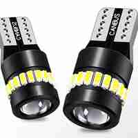 Комплект от 2 броя LED Лед Диодни Крушки За Габарит T10 W5W – 3030 + 3014 SMD, студено бяла светлина 6000K, 12–24V, CANBUS без грешки