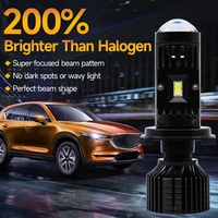 Комплект от 2 броя LED крушки с лупа, Y10 H7, 200%, 50W 6400LM, 6000K, 360° Canbus без грешки – 12V